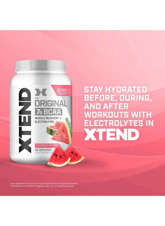 XTEND مسحوق XTEND الأصلي BCAA بنكهة بطيخ الانفجار - صفر سعرات حرارية، صفر كربوهيدرات، صفر سكر - مشروب استعادة العضلات بعد التمرين مع الأحماض الأمينية - 7 جرام BCAAs للرجال والنساء - 90 حصة - Image 5